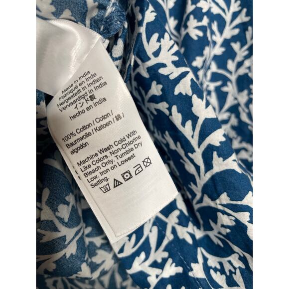 NEW J. Crew Smocked Ruffle Shoulder Blue Tank Top Blouse Skirt Set Womens XXS - Picture 7 of 12